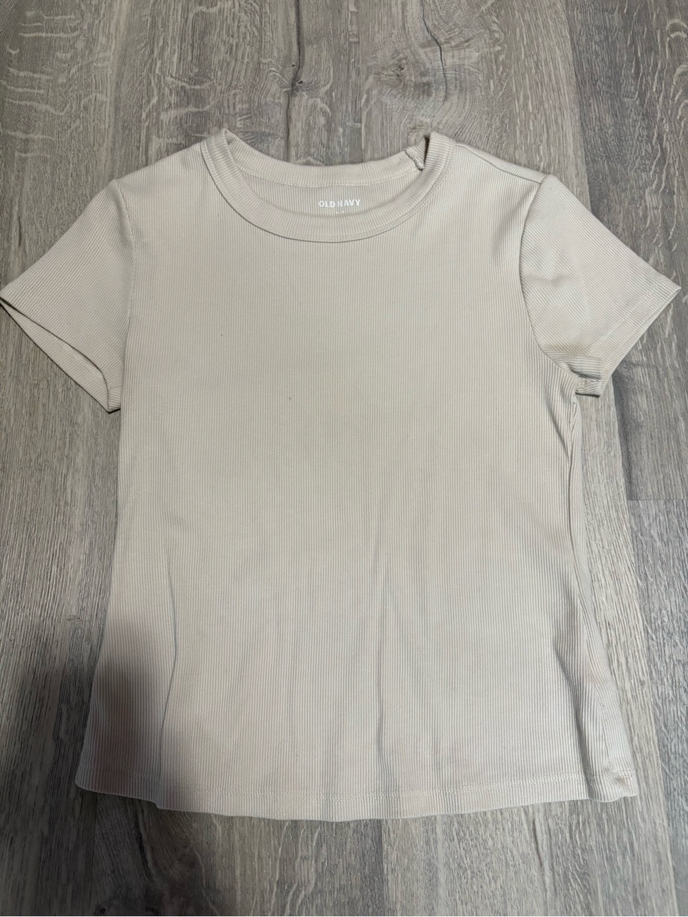 3 for $25 Old Navy Ribbed Crew Neck Tee - Light Beige size small